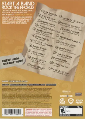 Rock Band - Country Track Pack box cover back